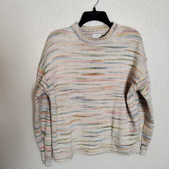 J. Crew Space-dyed boxy crewneck sweater sz M - Picture 2 of 7